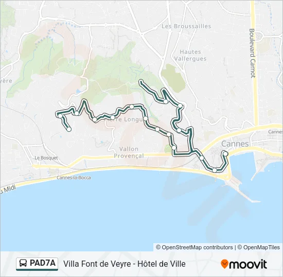PAD7A Bus Line Map