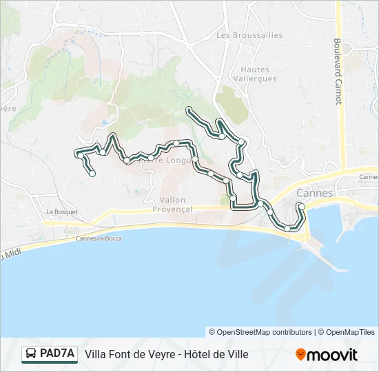 PAD7A Bus Line Map
