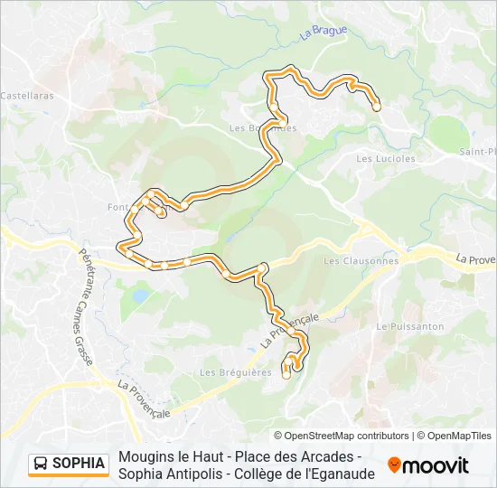SOPHIA Bus Line Map