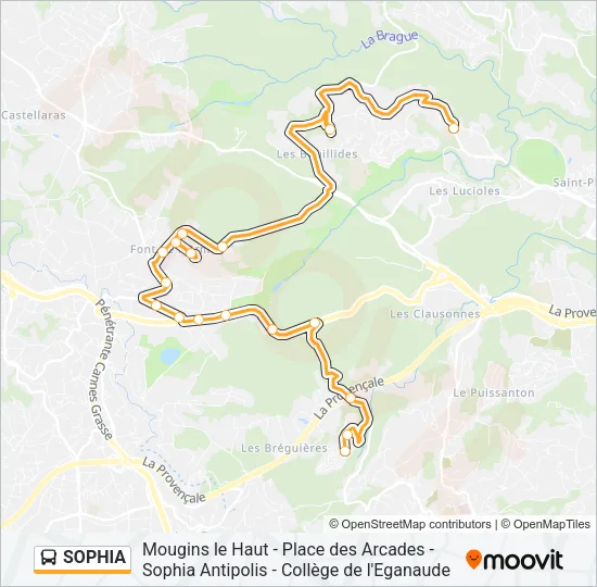 SOPHIA Bus Line Map