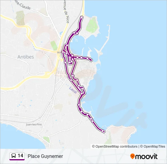 14 Bus Line Map