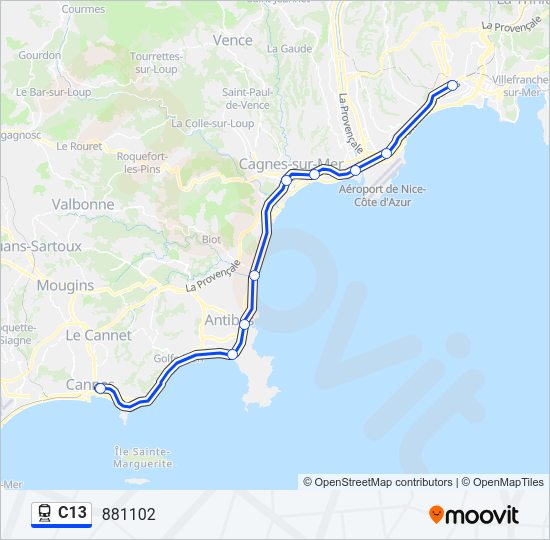 C13 Train Line Map