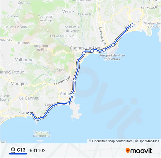 C13 Train Line Map
