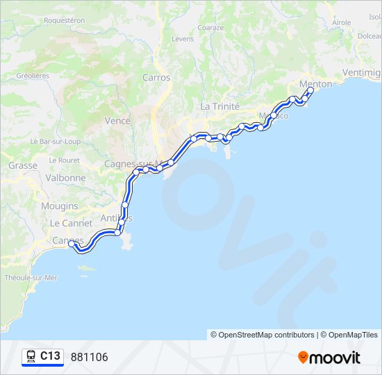 C13 Train Line Map