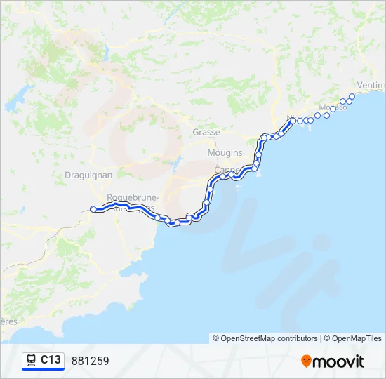 C13 Train Line Map