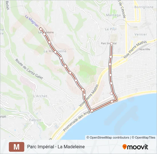 M Bus Line Map