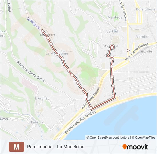 Mapa de M de autobús