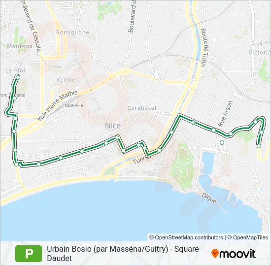 P Bus Line Map