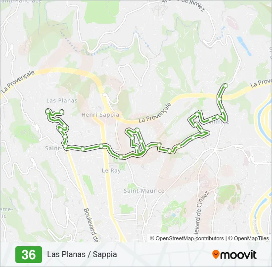 36 Bus Line Map