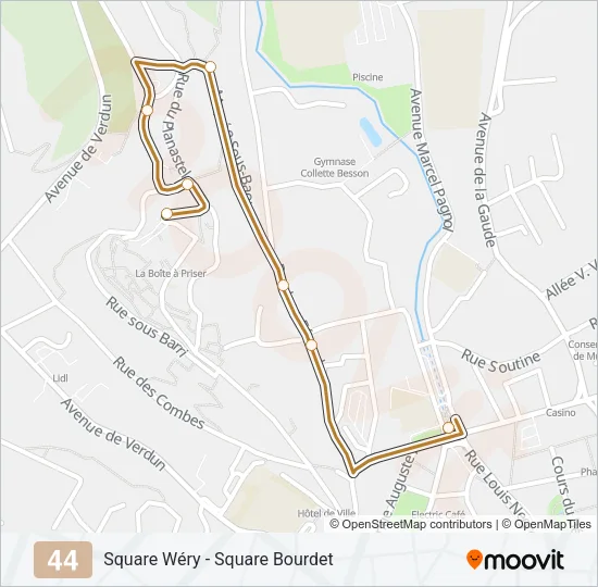 44 Bus Line Map