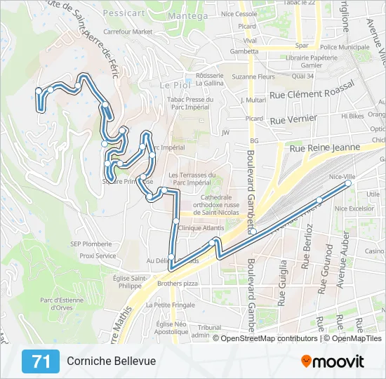 71 Bus Line Map