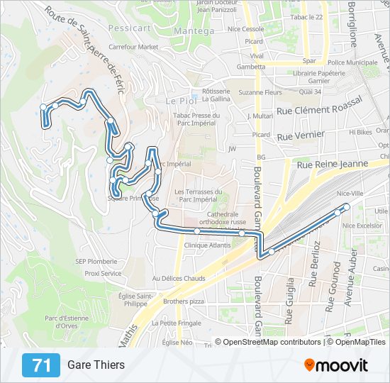 71 bus Line Map