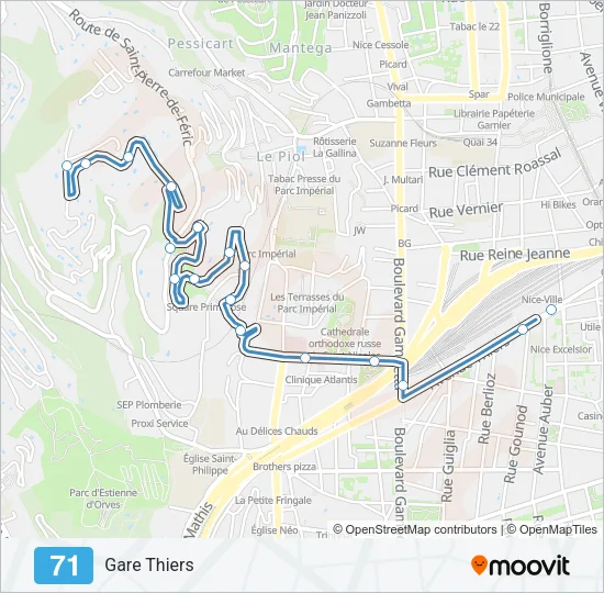 71 Bus Line Map