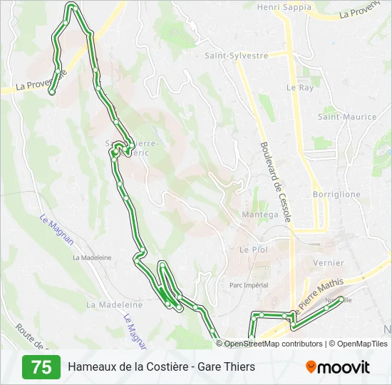 75 Bus Line Map