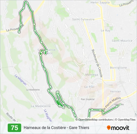 75 Bus Line Map