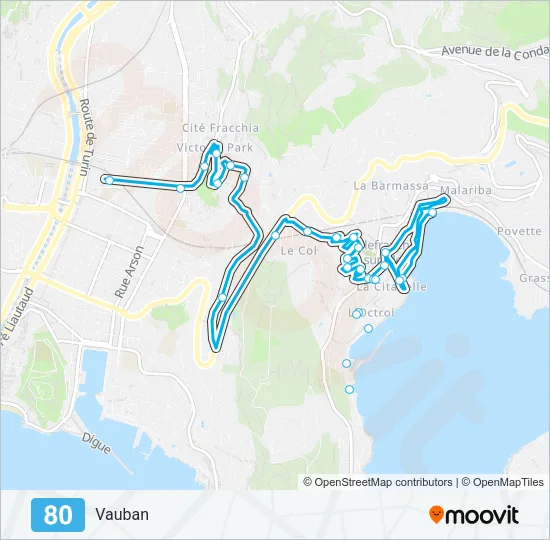 80 Bus Line Map
