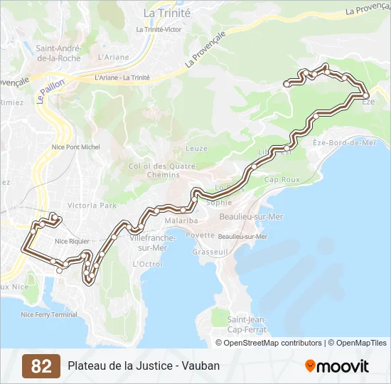 82 Bus Line Map