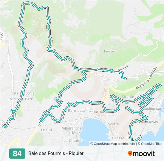 84 Bus Line Map