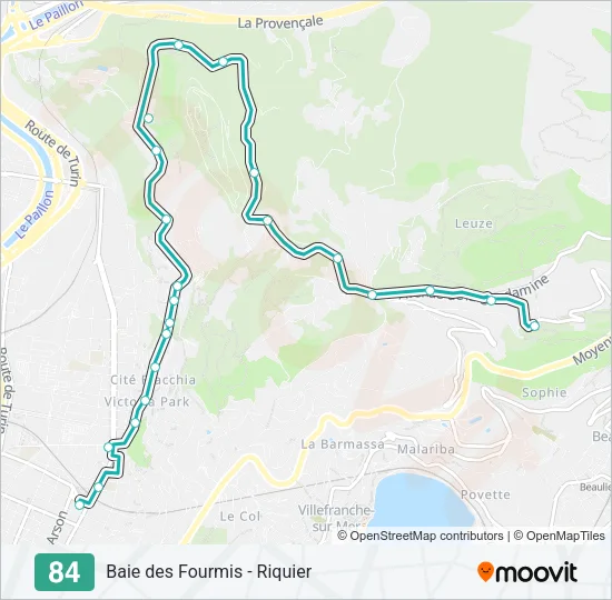 84 Bus Line Map