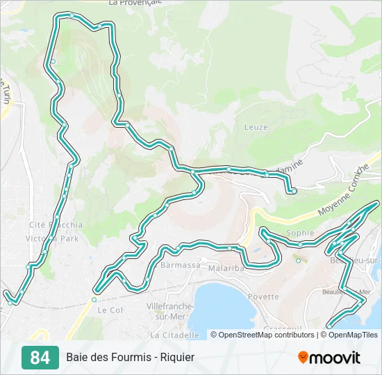 84 Bus Line Map