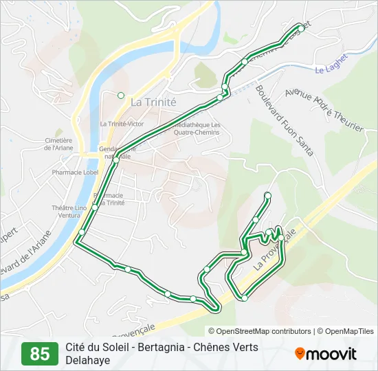 85 Bus Line Map