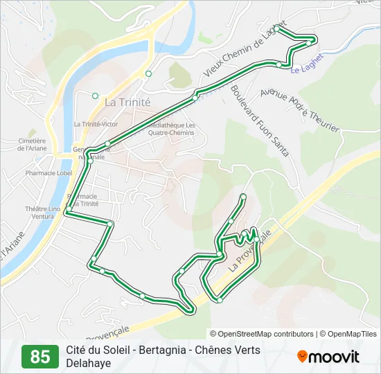 85 Bus Line Map