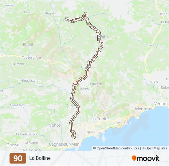 90 Bus Line Map