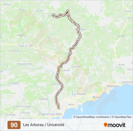 90 Bus Line Map