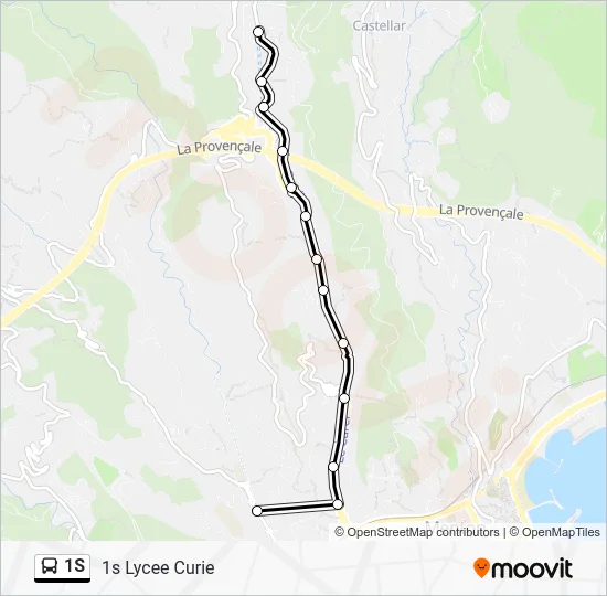 1S Bus Line Map