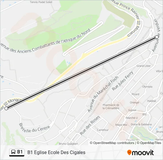 B1 Bus Line Map