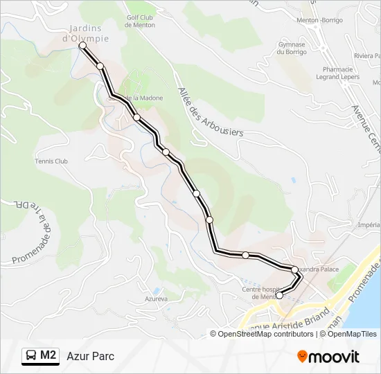 M2 Bus Line Map
