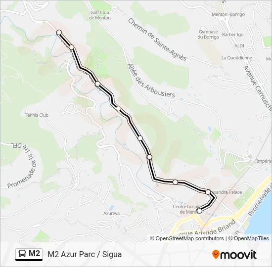 M2 Bus Line Map