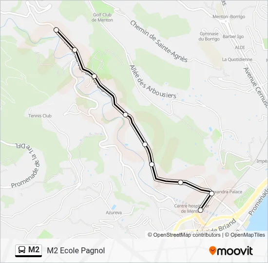 M2 Bus Line Map