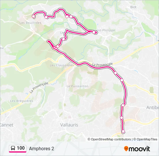 100 Bus Line Map