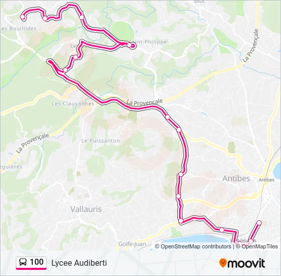 100 Bus Line Map