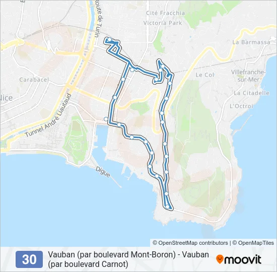 30 Bus Line Map