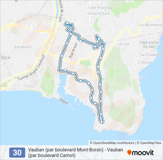 30 Bus Line Map