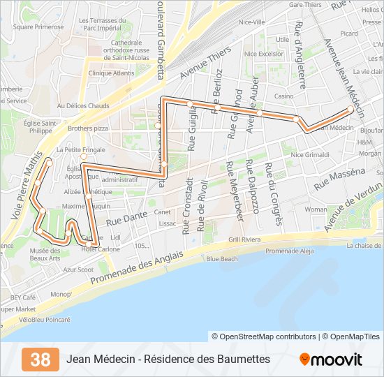 Mapa de 38 de autobús