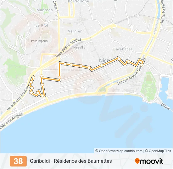 38 Bus Line Map