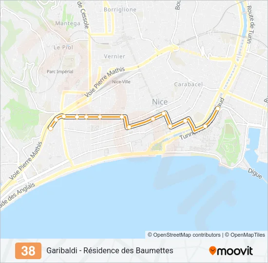 38 Bus Line Map