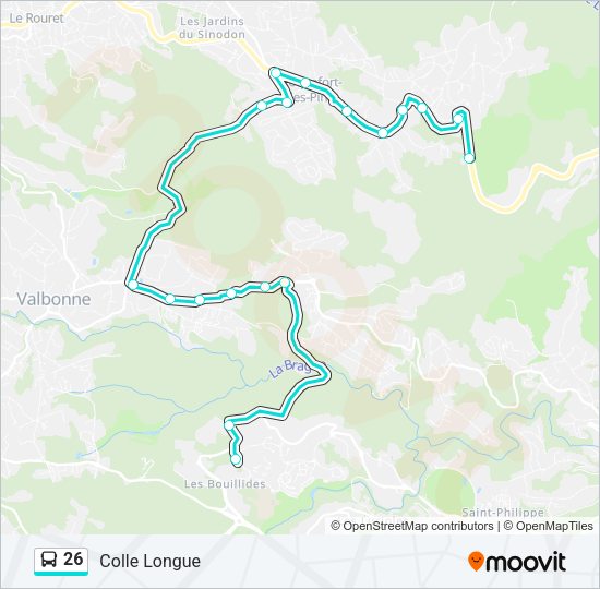 Plan de la ligne 26 de bus