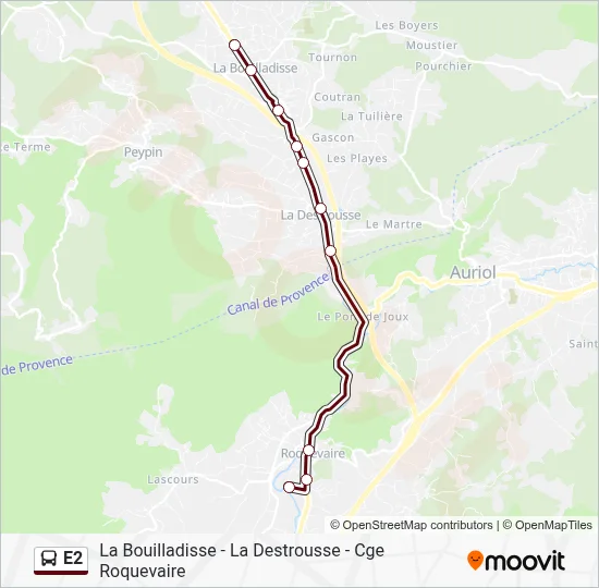 E2 Bus Line Map