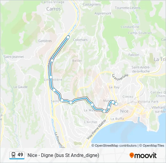 Plan de la ligne 49 de 
