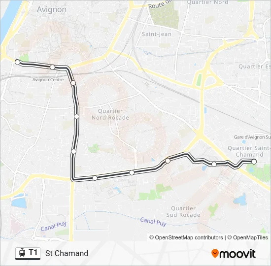 T1 Light Rail Line Map