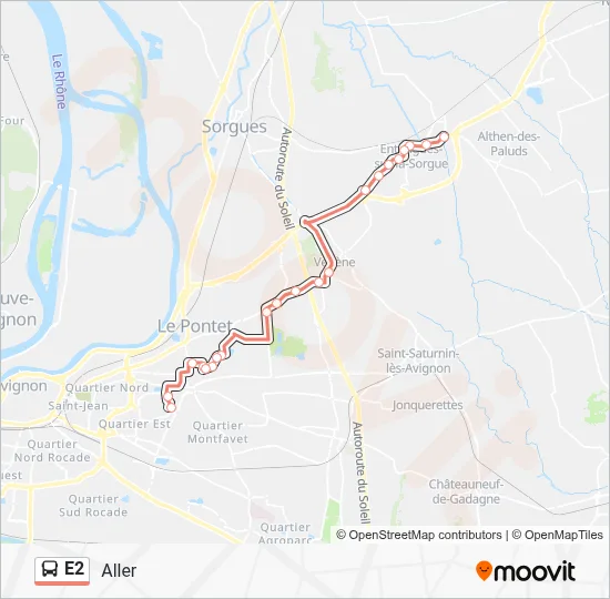 E2 Bus Line Map