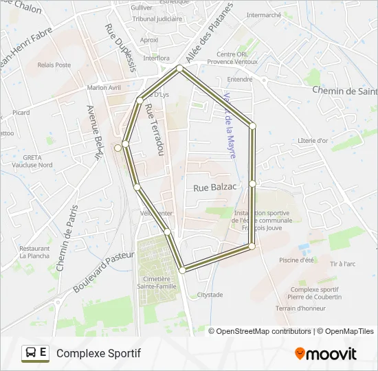E Bus Line Map
