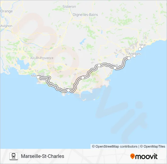 Plan de la ligne SUD-IV15 de train