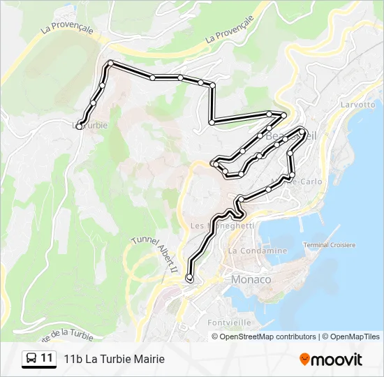 11 Bus Line Map