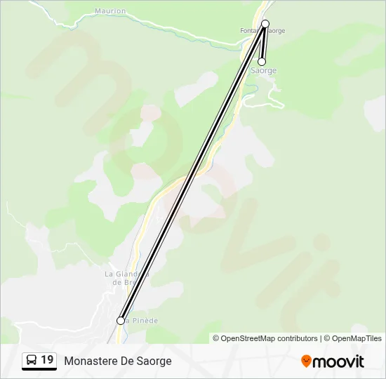 19 Bus Line Map