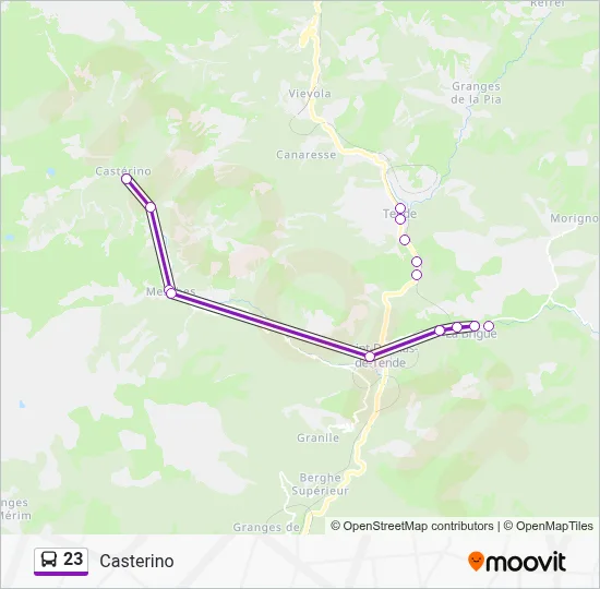 23 Bus Line Map